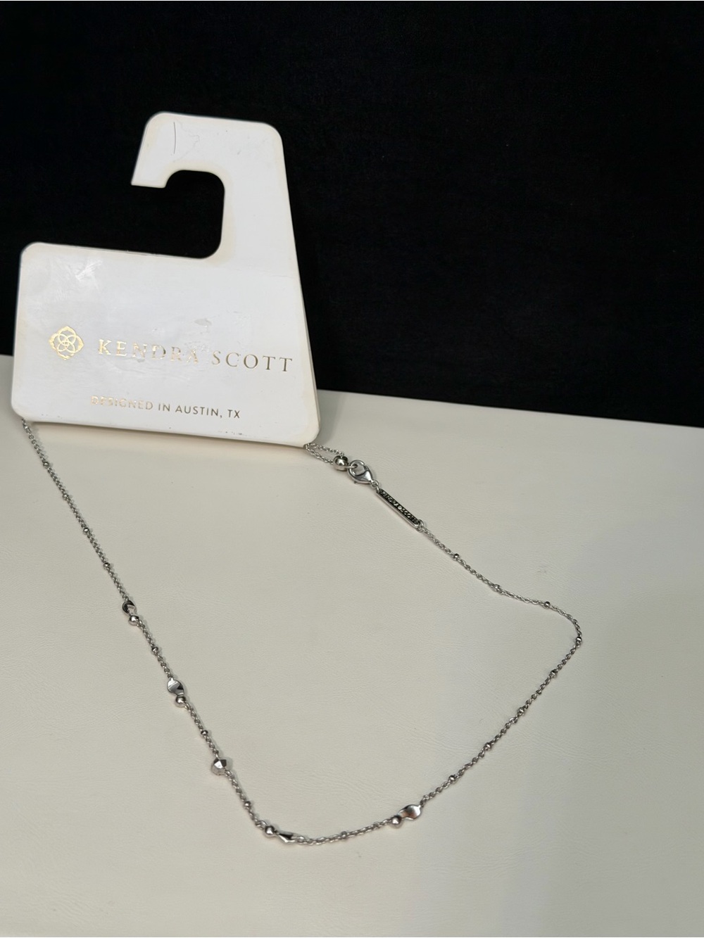 NWT Kendra Scott Rhodium Satellite Chain Station Layering Necklace